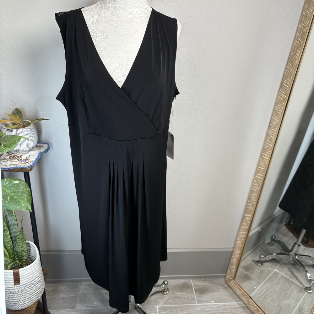 NWT Fleur By David Rodriguez Womens 1X Black Dress Goth Lace Back